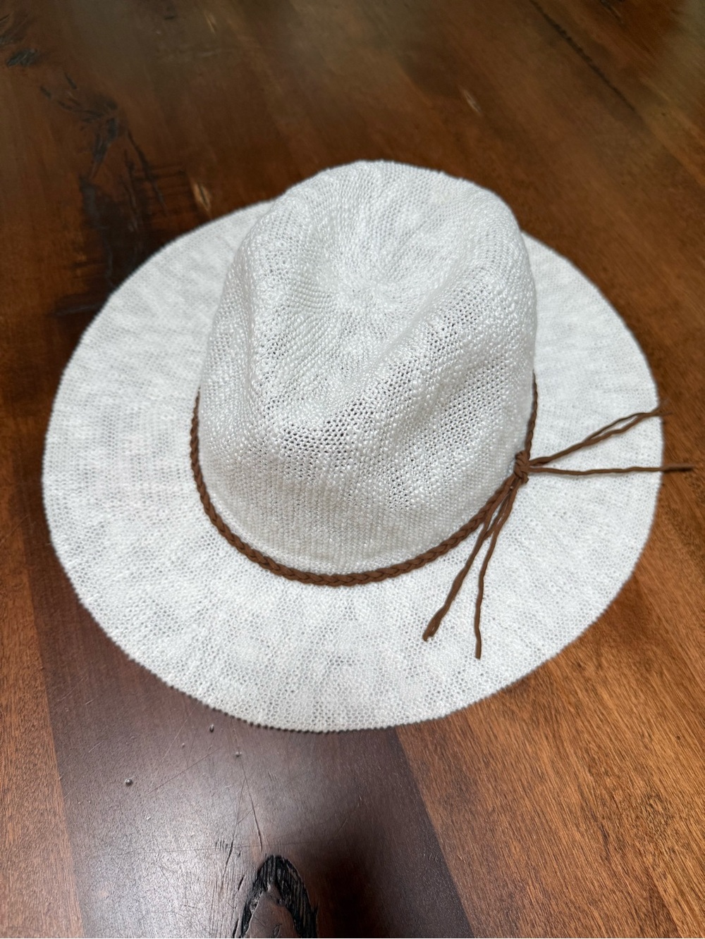Grace & Lace White Knit Panama Sun Hat
